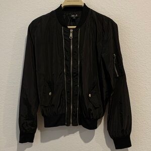 Chic Black Bomber Jacket
